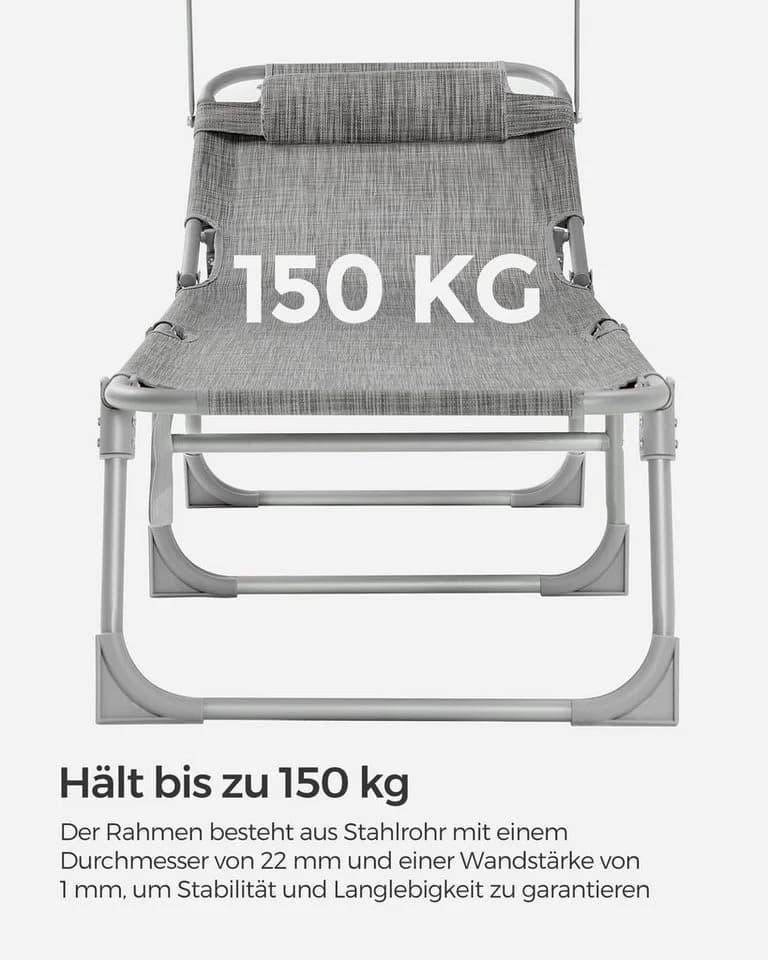 SONGMICS Gartenliege Klappbar mit Verstellbarer Rückenlehne - Bild 5