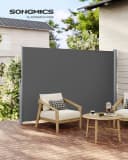 SONGMICS Seitenarmmarkise Alu Sichtschutz 280 g/m² Windschutz ausziehbar Bild 1