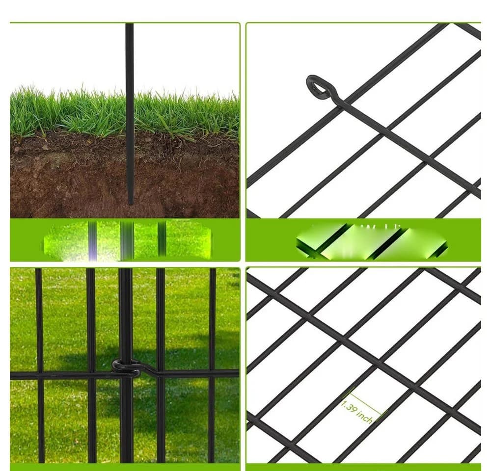 GarveeMore Metallzaun Garten Zaun 10 Panels Kein Graben - Bild 3