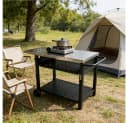 GarveeMore Outdoor Grill Cart mit drei Regal Pizza Ofen Tisch Bild 4