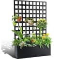 GarveeMore Hochbeet Metall-Pflanzkasten mit Spalier, Sichtschutz und Drainagelöchern Bild 2