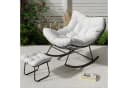 GarveeMore Schaukelsessel Grand Patio Outdoor Schaukelstuhl mit Fußhocker Modern Lounge Chair Bild 3