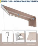 GarveeMore Gelenkarmmarkise 300x250 cm Grau UV40+ Wasserabweisend Bild 4
