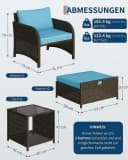 GarveeMore Gartenlounge-Set 5-tlg. blau PE-Rattan mit Tisch Bild 1