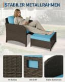 GarveeMore Gartenlounge-Set 5-tlg. blau PE-Rattan mit Tisch Bild 4