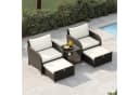 GarveeMore Gartenlounge-Set 5-tlg. Beige PE-Rattan mit Tisch Bild 2