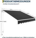 GarveeMore Gelenkarmmarkise Schwarz UV50+ Wasserabweisend Bild 1