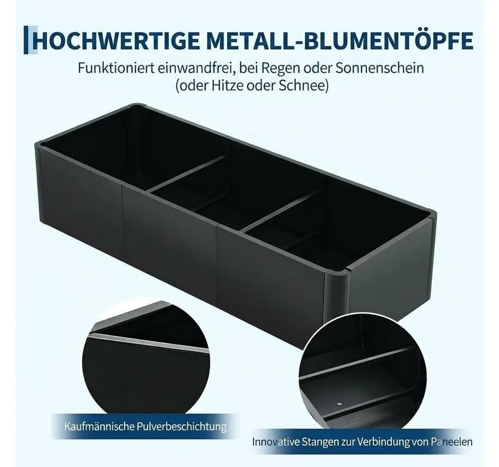 GarveeMore Hochbeet Metall mit Abflusslöchern und abgerundeten Ecken - Bild 3