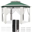 GarveeMore Gartenpavillon 400x400 cm Grün mit Seitenteilen Bild 2