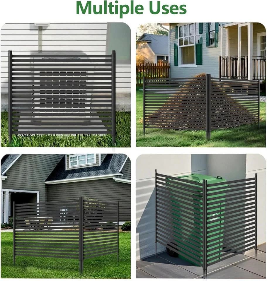 GarveeMore Paravent 120 x 90cm Sichtschutz Garten Raumteiler 2-teilig Balkonsichtschutz Schwarz - Bild 4