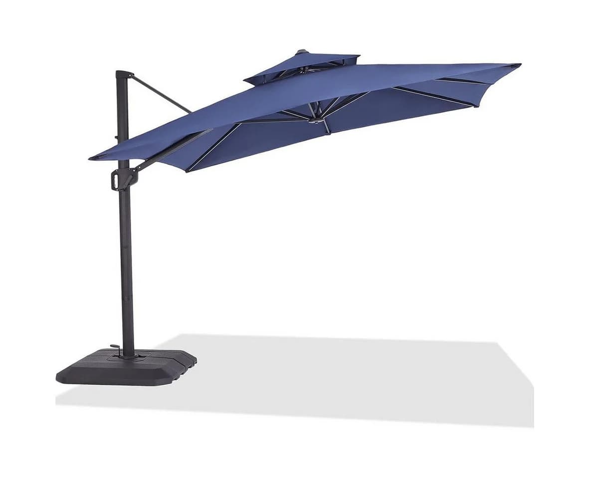 GarveeMore Gartenschirm 300x300cm Aluminium UV50+ Blau 360° drehbar - Bild 2