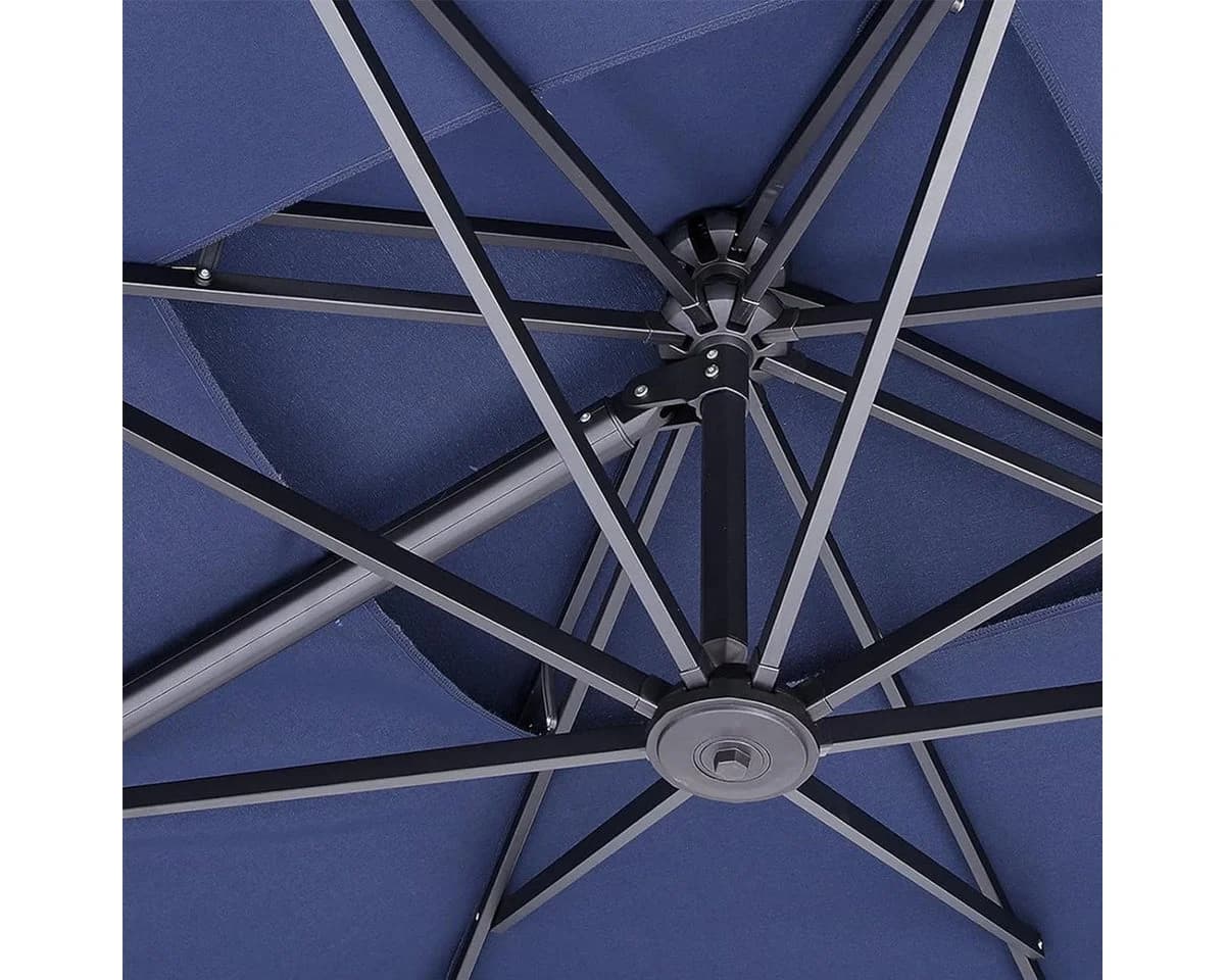 GarveeMore Gartenschirm 300x300cm Aluminium UV50+ Blau 360° drehbar - Bild 5