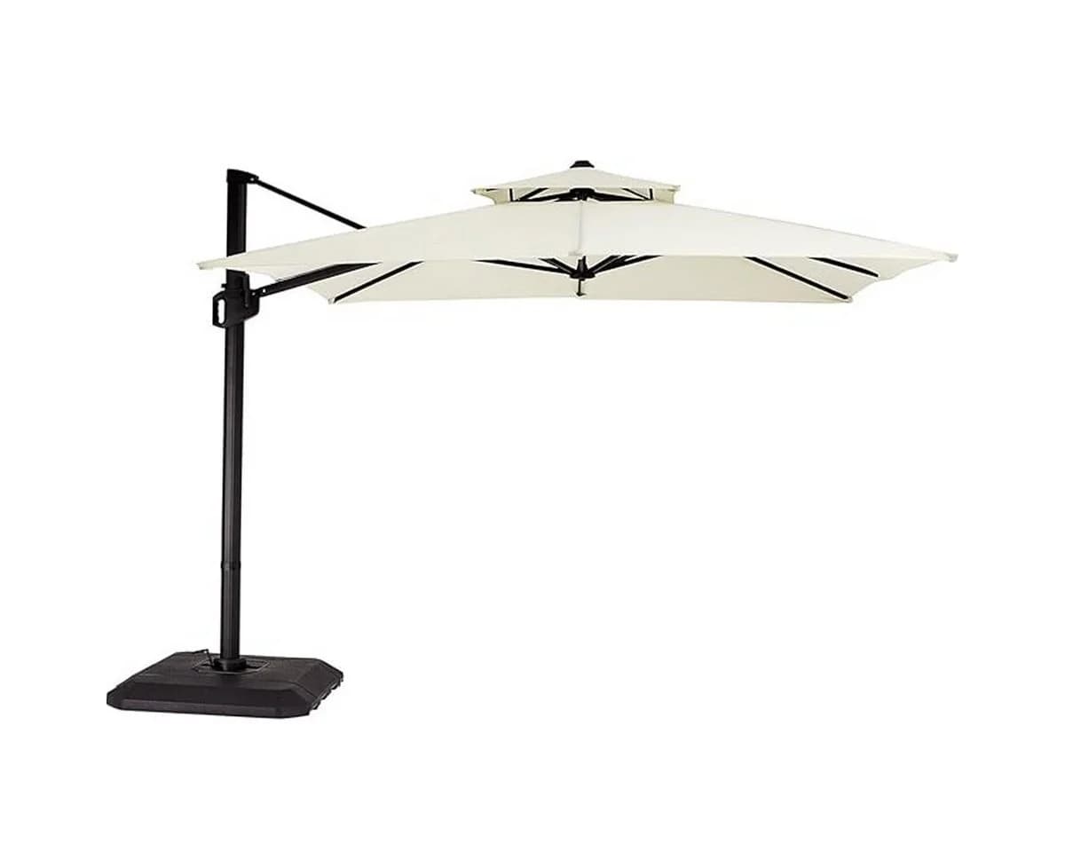 GarveeMore Gartenschirm 300x300cm Aluminium UV50+ Beige/Weiß - Bild 2
