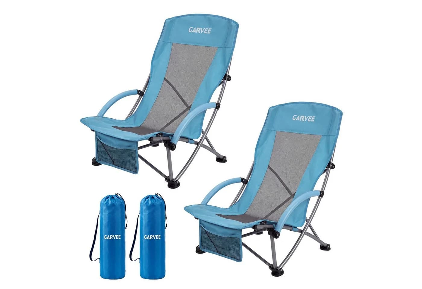 GarveeMore Klappstuhl Strandstuhl klappbar Stahlrahmen 136kg Tragkraft - Bild 2