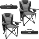 GarveeMore Campingstuhl faltbar Schwarz bis 200 KG belastbar Bild 2
