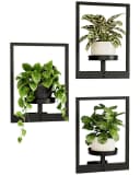 Bamworld Blumenampel 3er-Set Schwarz Metall Hängegefäß Bild 2