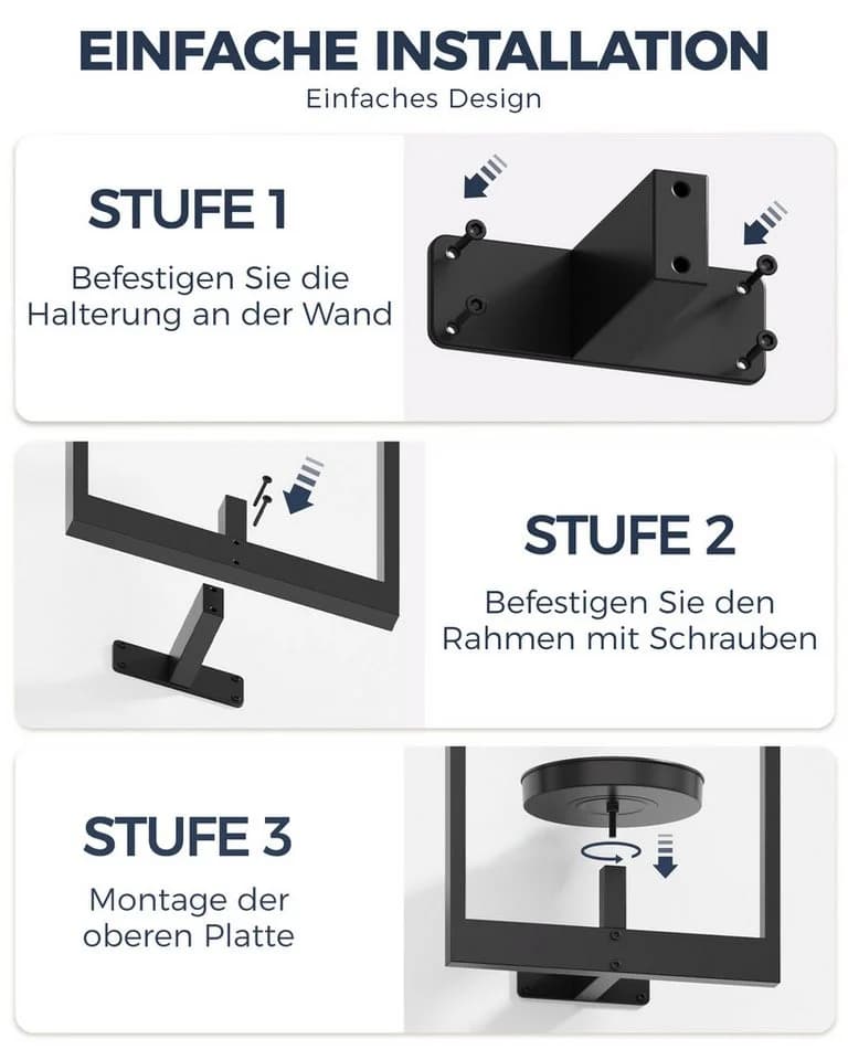 Bamworld Blumenampel 3er-Set Schwarz Metall Hängegefäß - Bild 4