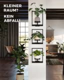 Bamworld Blumenampel 3er-Set Schwarz Metall Hängegefäß Bild 5