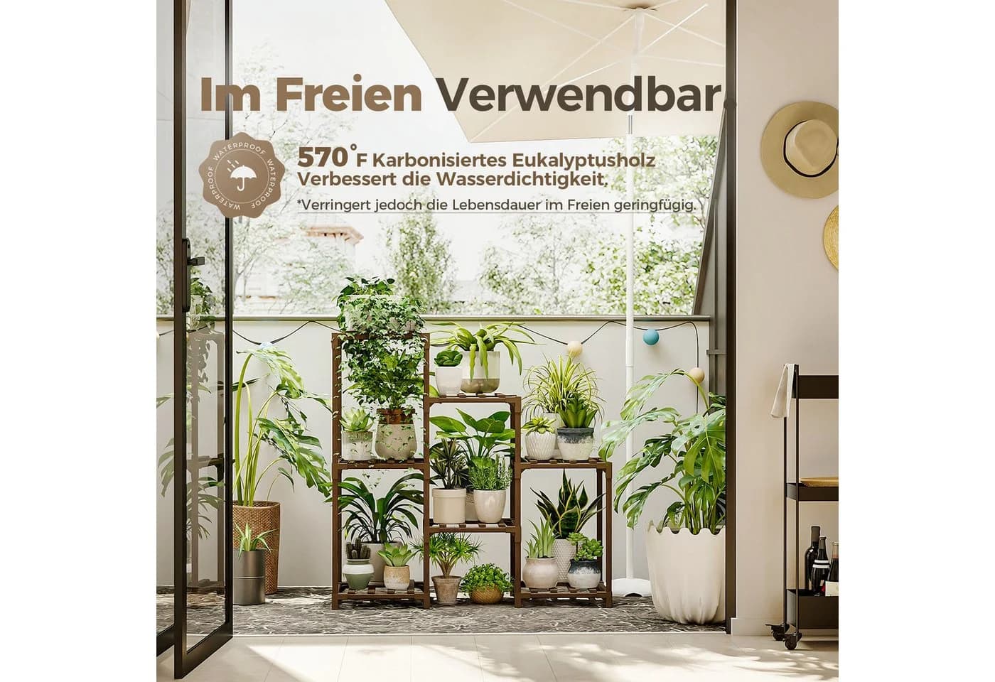 Bamworld Blumenständer Pflanzenständer Pflanzenregal 7 Ebenen - Bild 3