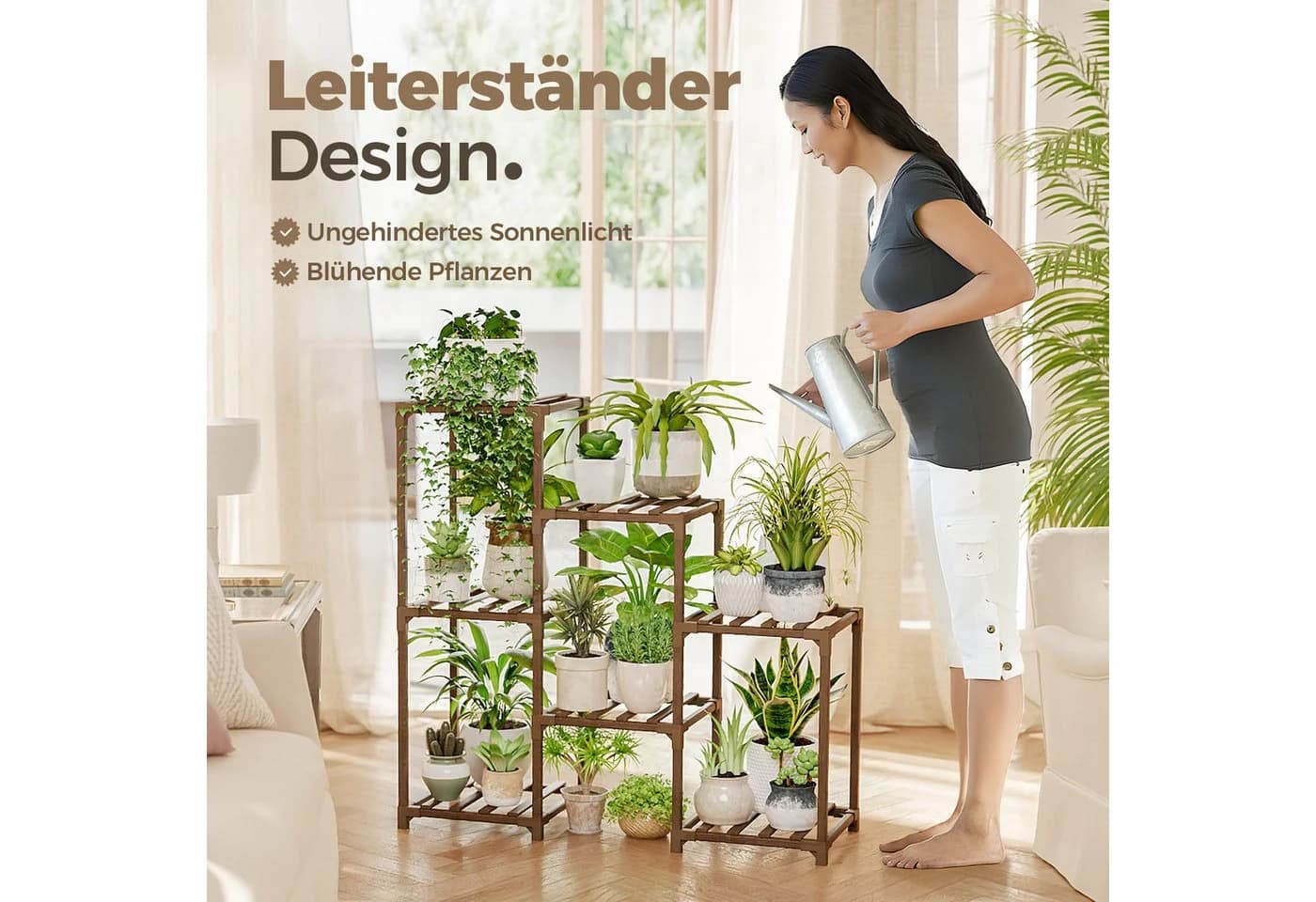 Bamworld Blumenständer Pflanzenständer Pflanzenregal 7 Ebenen - Bild 5