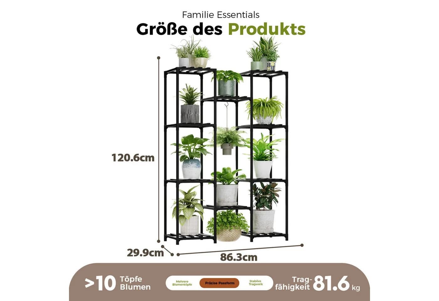Bamworld Blumenständer Pflanzenständer Hoher Pflanzenstufen Pflanzenregal
