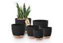 Bamworld Blumentopf 6er-Set Schwarz Selbstbewässerung Kunststoff Bild 2
