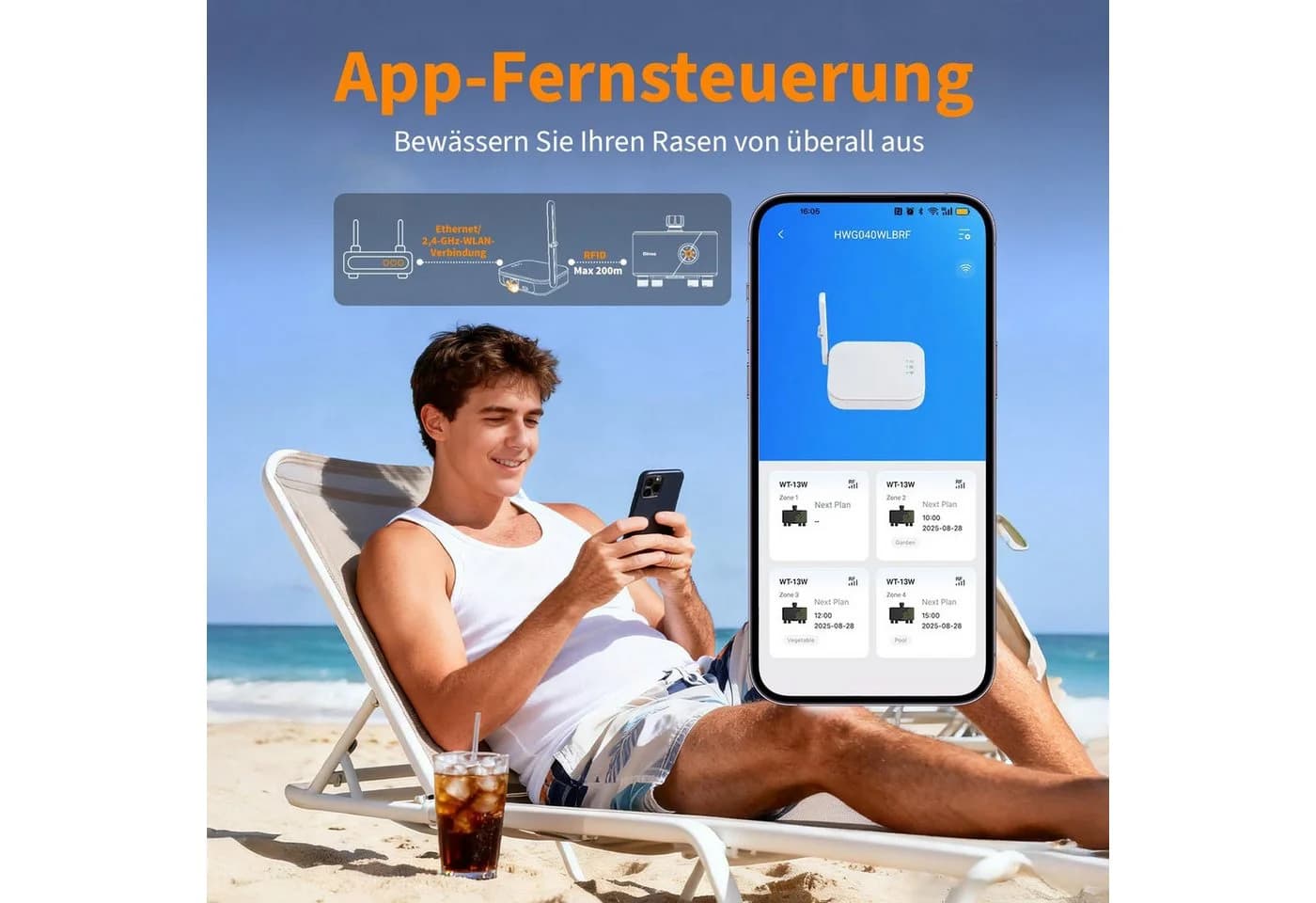 Diivoo Bewässerungscomputer mit WLAN 4-Zonen Bewässerungsuhr - Bild 3