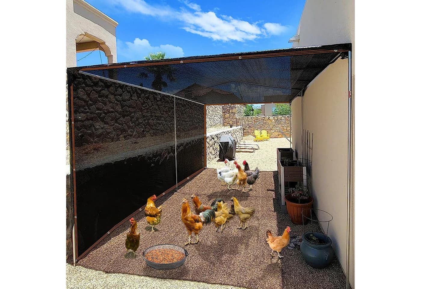 Diwzbyn Sonnensegel Schattierungstuch Schwarz 70% UV-beständig - Bild 4