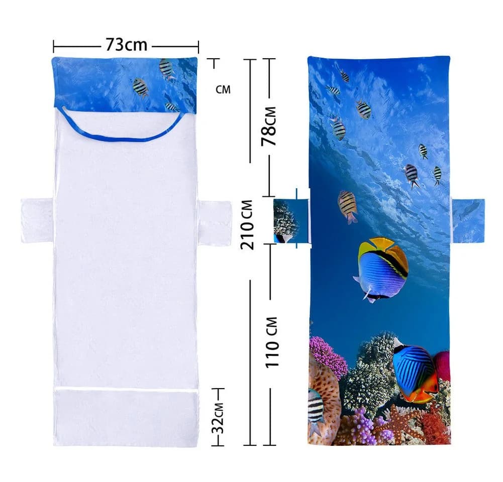 Bwecuy Strandtuch Ozean Schonbezug für Gartenliege mit 2 Taschen