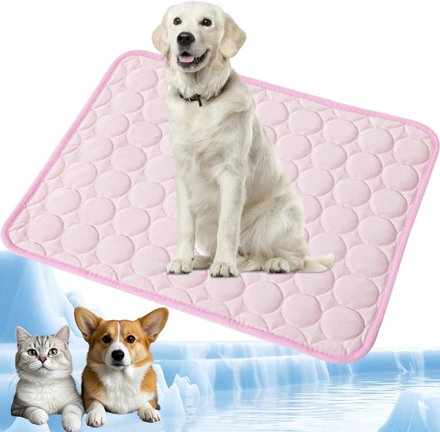Srvillg Hundematte Kühlmatte Rosa Selbstkühlend - Bild 2