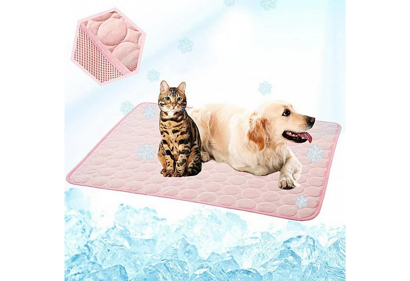 Srvillg Hundematte Kühlmatte Rosa Selbstkühlend - Bild 4