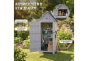HOMAVO Gerätehaus Gartenschrank Tannenholz Grau mit 3 Böden Bild 1