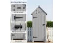 HOMAVO Gerätehaus Gartenschrank Tannenholz Grau mit 3 Böden Bild 3