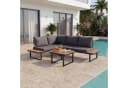 HOMAVO Gartenlounge-Set L-Form Schwarzgrau mit Couchtisch Bild 2
