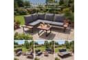 HOMAVO Gartenlounge-Set L-Form Schwarzgrau mit Couchtisch Bild 3