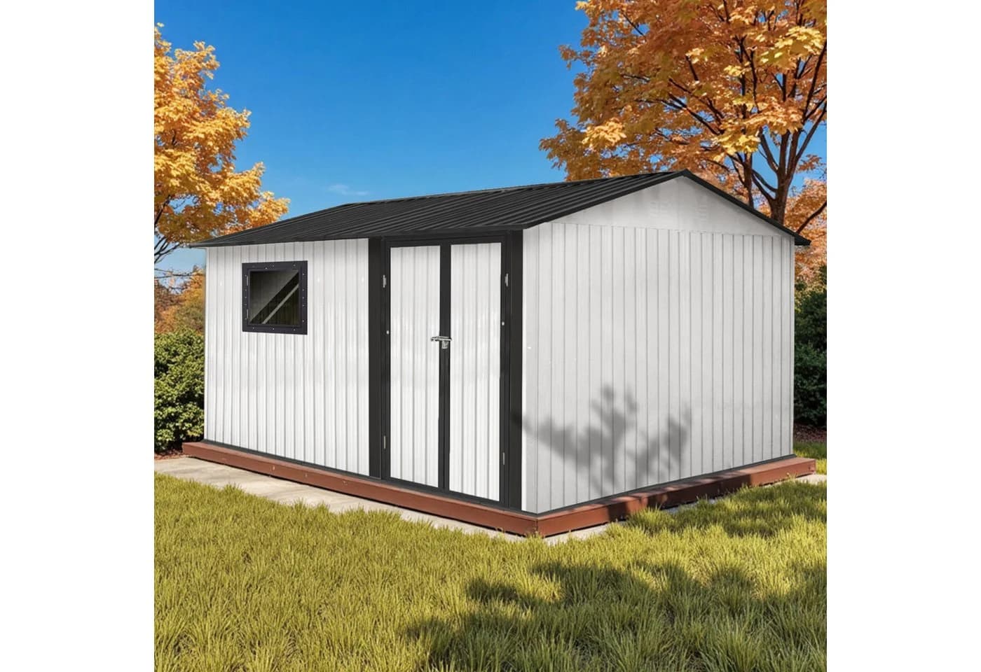 HOMAVO Gerätehaus Metall mit Fundament, mehrere Größen zur Auswahl, mit Belüftungsöffnungen - Bild 2