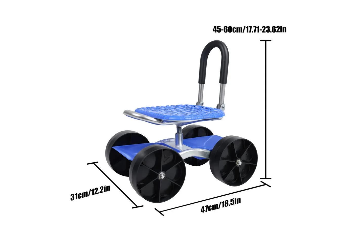 Rutaqian Rollsitz 360 Grad Fahrbarer Gartensitz