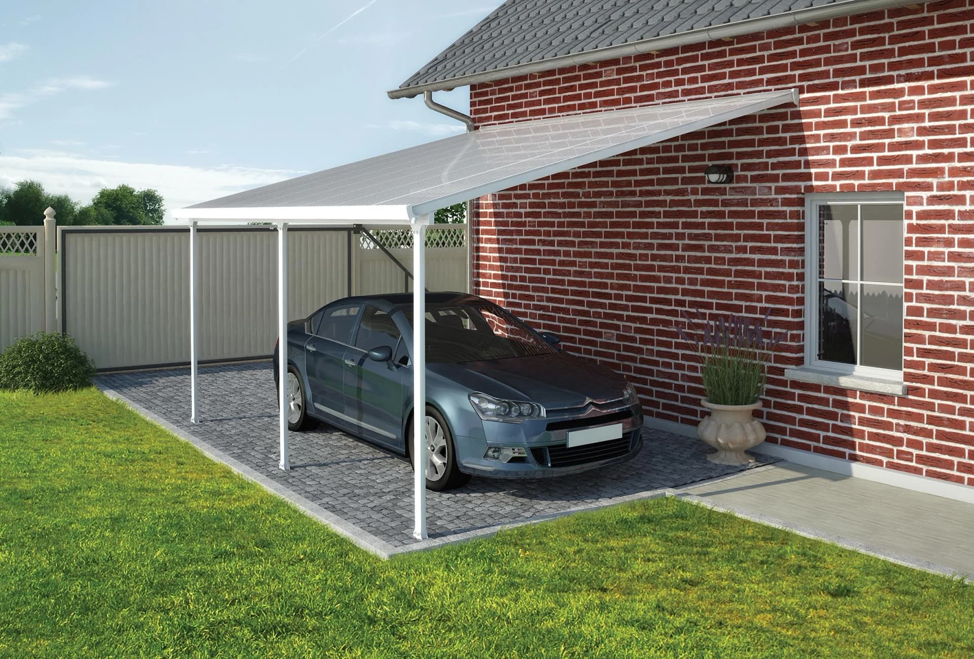 Moderne Terrassenüberdachung aus Aluminium und Polycarbonat - Bild 2