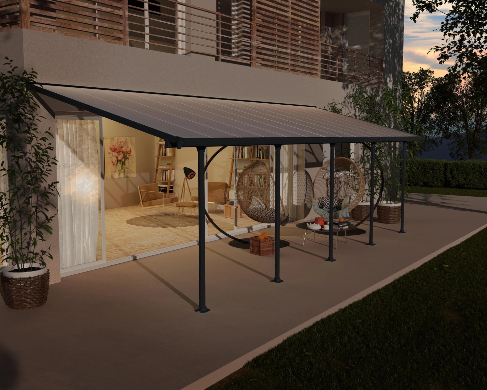 Palram Canopia Feria Alu Terrassenüberdachung Grau Polycarbonat - Bild 2