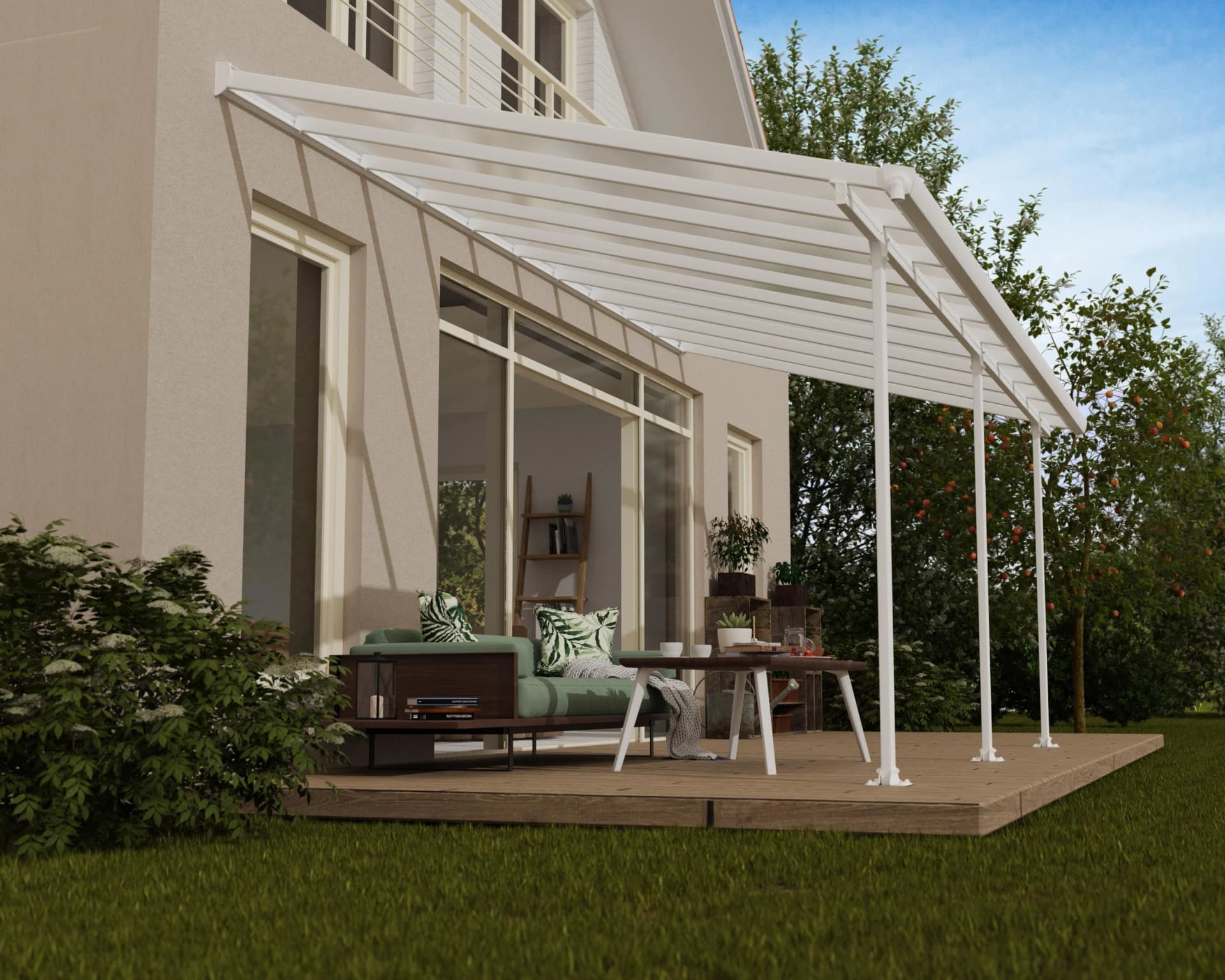 Moderne Terrassenüberdachung aus Aluminium und Polycarbonat - Bild 2