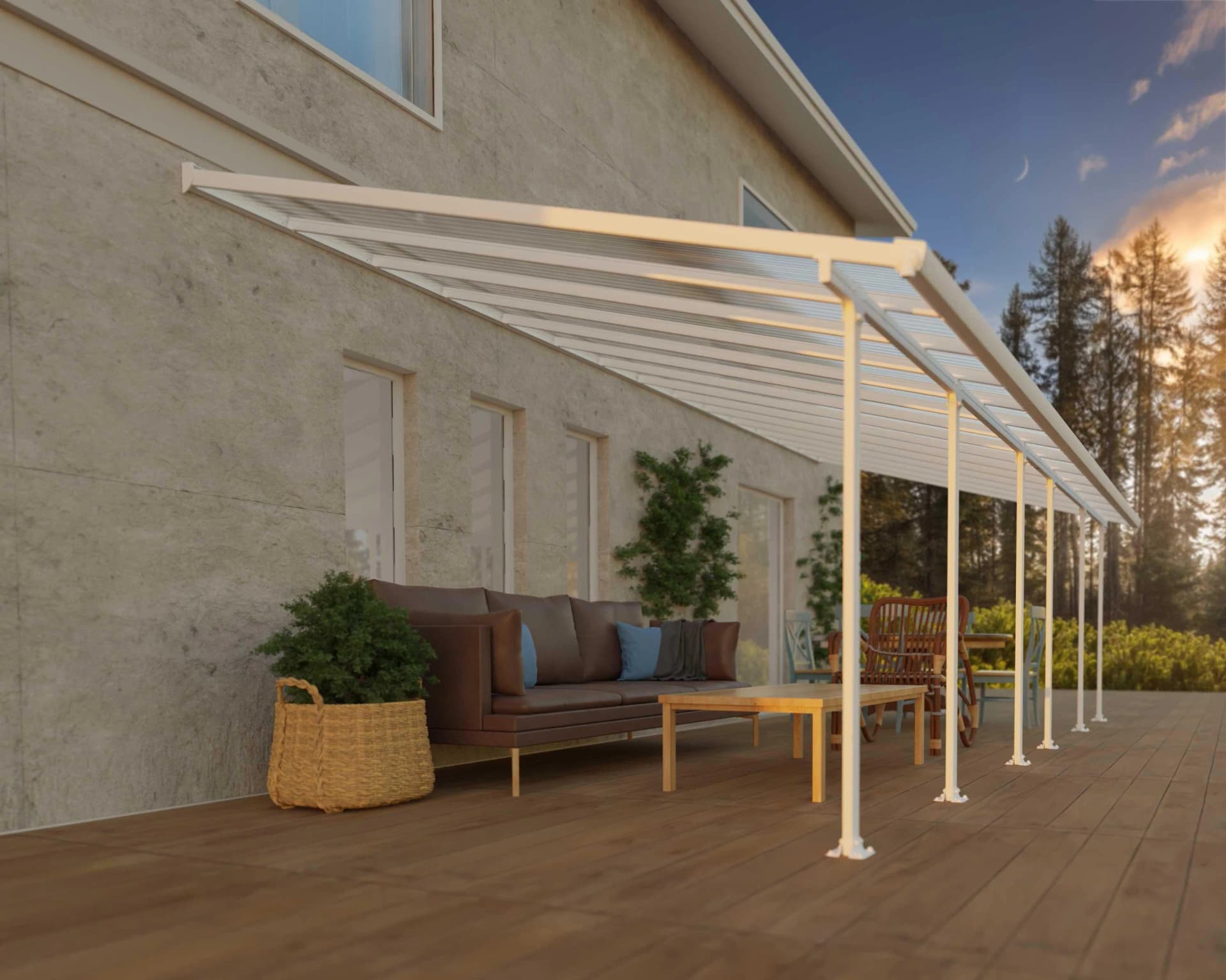 Terrassendach PALRAM - CANOPIA "Feria Alu Terrassenüberdachung" Weiß