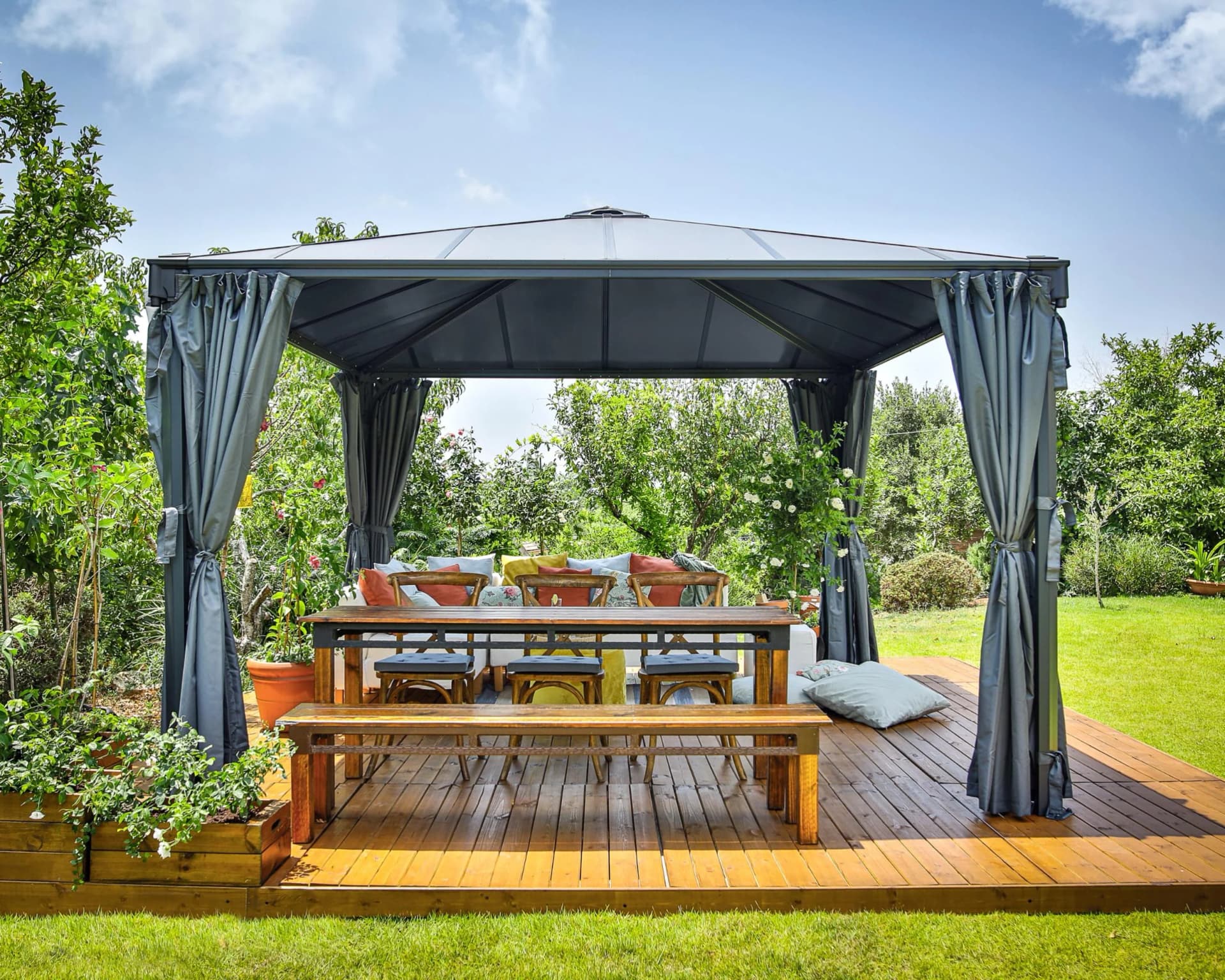 Palram Canopia Pavillon Palermo 3600 Anthrazit Aluminium - Bild 2