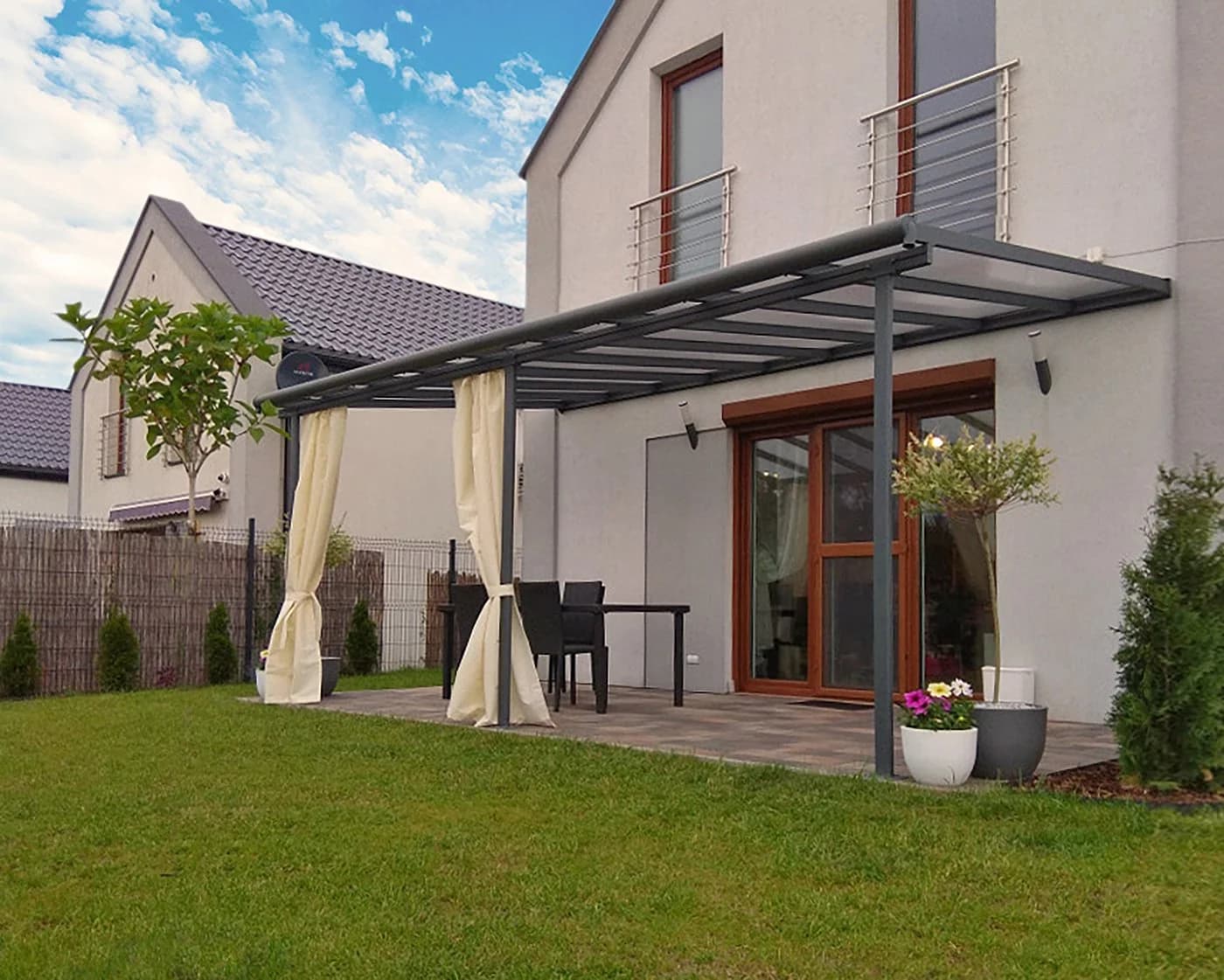Terrassendach PALRAM Canopia Sierra Alu Terrassenüberdachung Grau Aluminium Polycarbonat - Bild 5