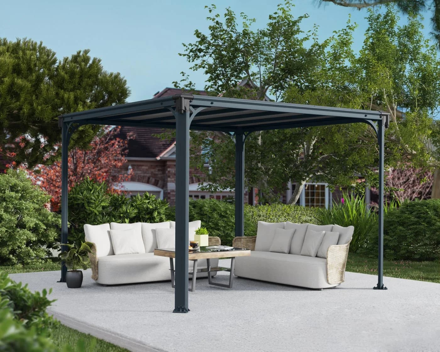 PALRAM CANOPIA Pergola Milano Pavillon Grau Aluminium - Bild 2