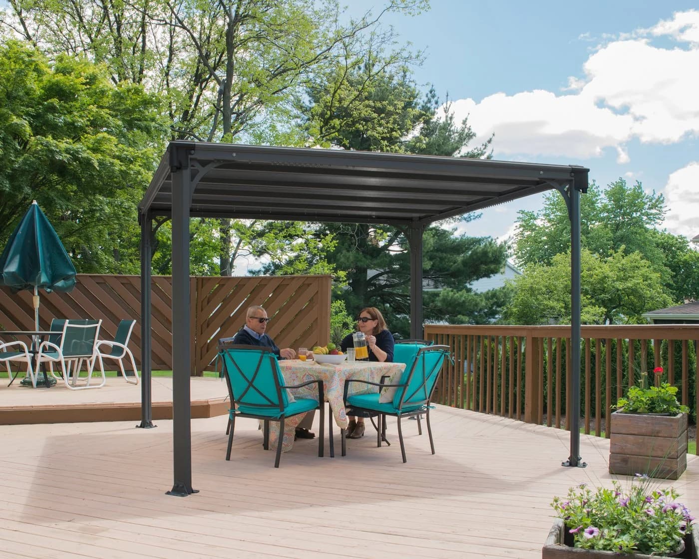 PALRAM CANOPIA Pergola Milano Pavillon Grau Aluminium - Bild 5