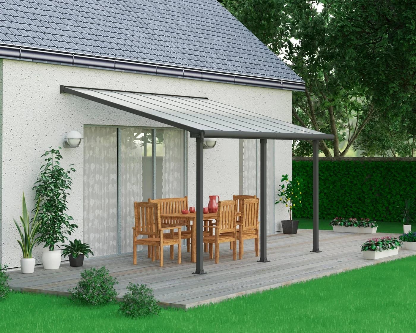 Palram Canopia Olympia Terrassenüberdachung Grau Aluminium - Bild 3