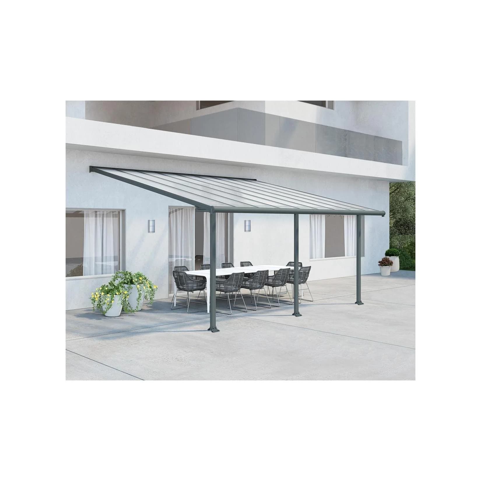 PALRAM CANOPIA Olympia Terrassendach grau Aluminium Polycarbonat