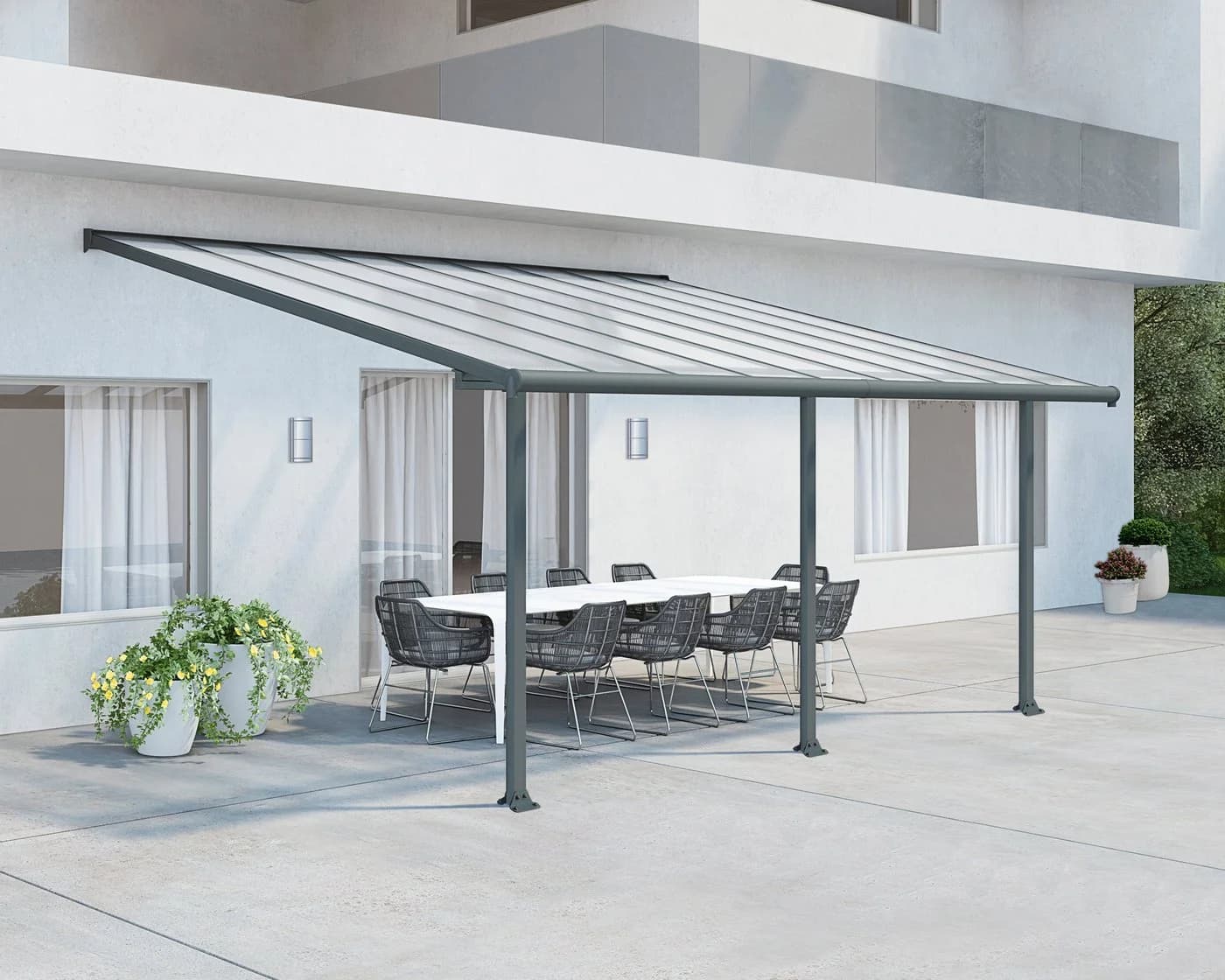 PALRAM CANOPIA Olympia Terrassendach grau Aluminium Polycarbonat - Bild 2