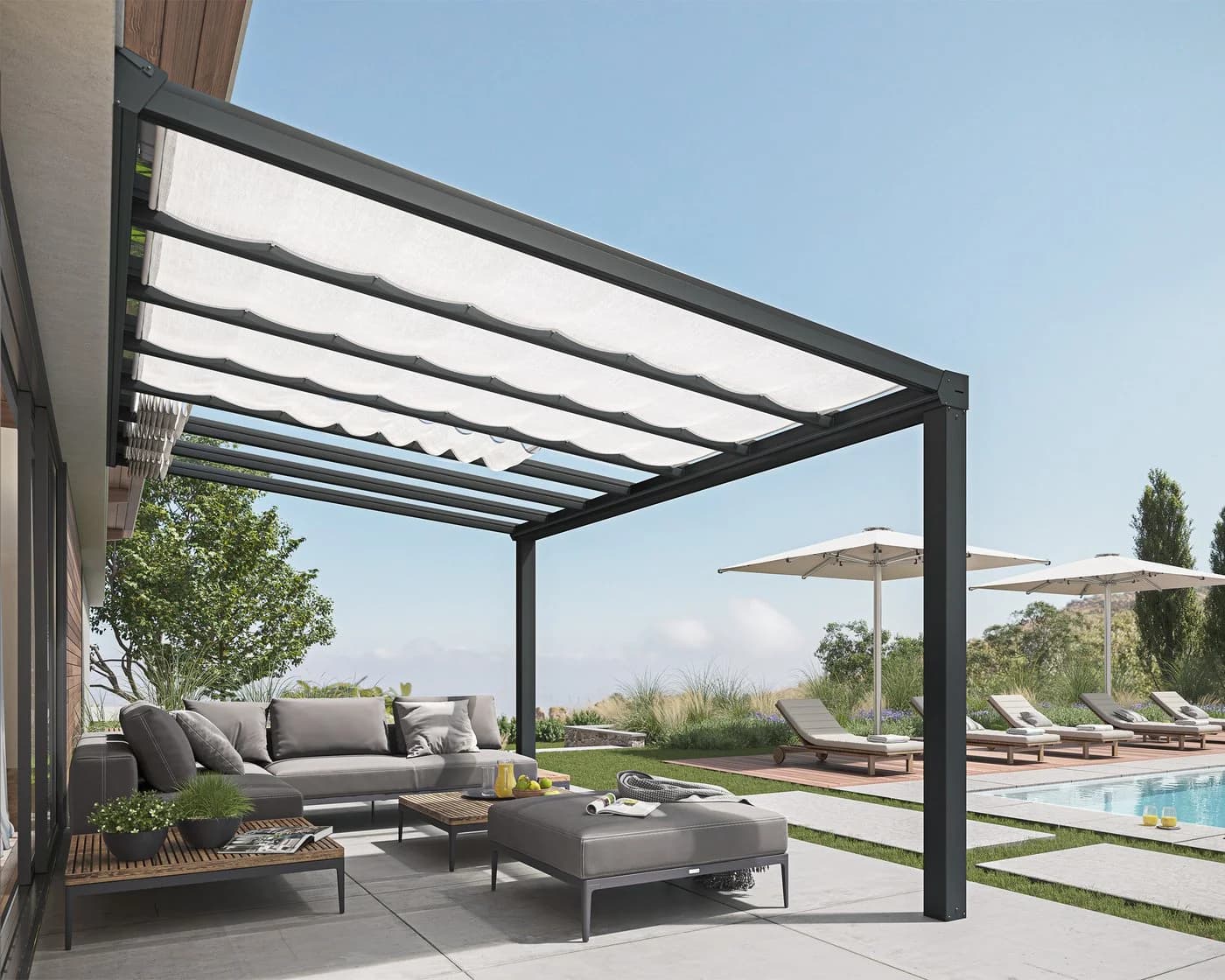 Canopia Stockholm Alu Terrassenüberdachung Grau Polycarbonat