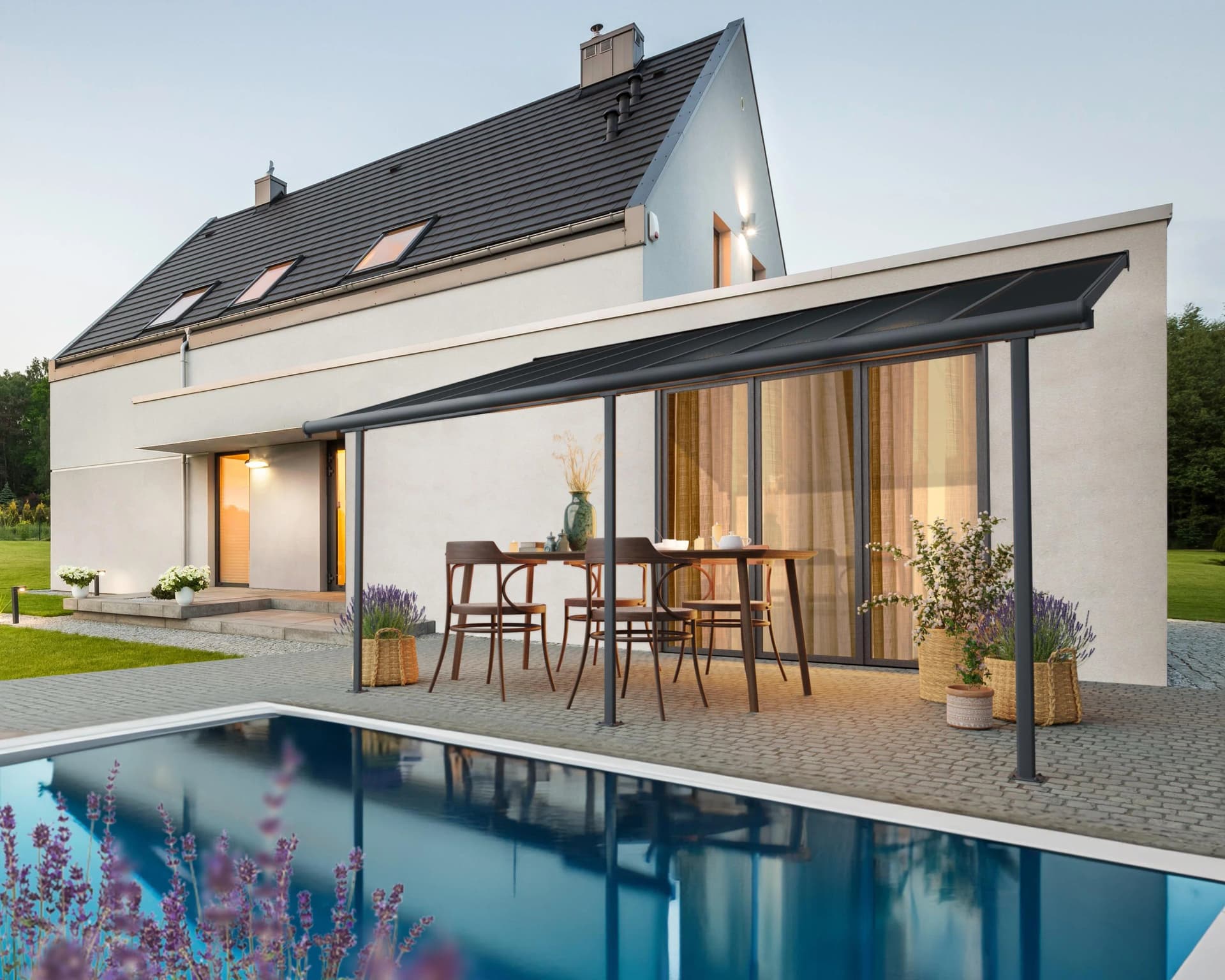 PALRAM CANOPIA Capri Alu Terrassenüberdachung Grau Aluminium